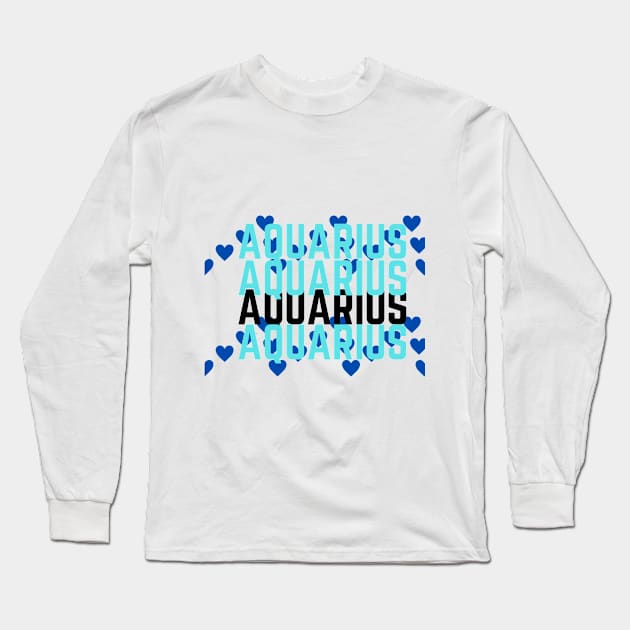 Aquarius art Long Sleeve T-Shirt by Zodiac World